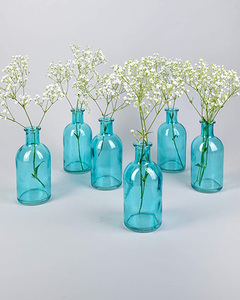 Jarrones de brotes pequeños para decoración del hogar, juego de jarrones de cristal ámbar para centros de mesa, centros de mesa florales para bodas, venta al por mayor - Product Image 6