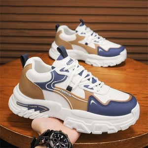 Mens New Breathable White Lace-up Cushioning <b>Shoes</b> Trendy Versatile Interior <b>Height</b> <b>Increasing</b> Sports Casual Running Dad <b>Shoes</b> - Product Image 3