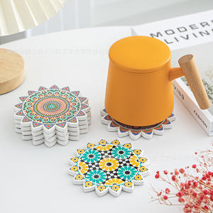 Sous-verres en céramique Tianhong, ronds et à motifs, pour tasses à thé, décoration de la maison, ensemble cadeau, fabriqué à Quanzhou, 2023-4 - Product Image 5