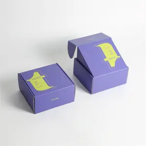 Custom Logo Corrugated Cardboard Matte Blue Shipping Boxes Folding Mailer Box