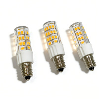 Ampoule LED E12 3,3W SMD 2835 AC 120V avec couvercle en PC + corps en céramique pour usage résidentiel, lampe LED E12