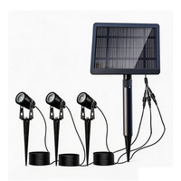 Projecteurs LED RGB solaires étanches IP65, alimentés par batterie/CC, haute luminosité, pour la décoration extérieure de jardin, de cour et de chemin (lot de 3)