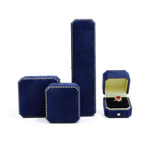 Kotak Perhiasan Beludru Flanel Warna Kustom Logo Kustom Baru Kotak Kemasan Perhiasan Cincin Kalung Gelang Beludru - Product Image 2