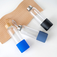 Nouveau produit, bouteille d'eau classique en verre borosilicate de haute qualité, écologique, fabriquée à la main, 500 ml, avec couvercle à vis, compatible lave-vaisselle et micro-ondes