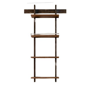 Wooden Chinese-style multi-layer <b>wall</b> storage rack, <b>wall</b>-<b>mounted</b> organizer <b>shelf</b>, living room and bedroom plant display rack - Product Image 2