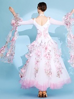 Vente en gros pas cher de haute qualité vêtements de performance blancs femmes adultes robe de compétition de salle de bal