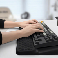 Support de clavier coloré éblouissant avec repose-poignets intégré en mousse à mémoire de forme souple antidérapante pour bureau et e-sport, tapis de souris massant