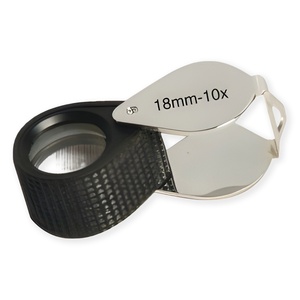 แว่นขยายแบบพกพา S-137 พร้อมด้ามจับยางกันลื่น ขนาด 10x 18 มม. เลนส์แก้วออพติคอล สำหรับตรวจสอบอัญมณีและเพชร - Product Image 1