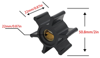 Turbine en caoutchouc de remplacement pour pompe à eau de mer CEF 500101 JOHNSON 09-810B JMP 7050K 7050-01 VETUS 801 – Turbine flexible