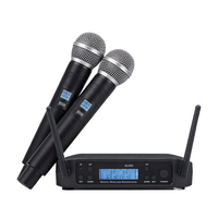 Microphone sans fil professionnel portable avec suppression du bruit, système double micro pour performance scénique GLXD4