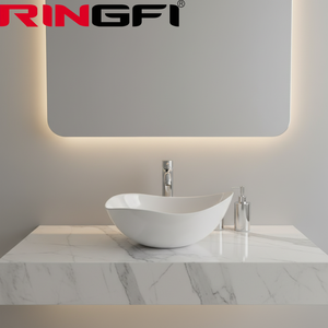 Le <span class=keywords><strong>lavabo</strong></span> <span class=keywords><strong>de</strong></span> comptoir blanc <span class=keywords><strong>de</strong></span> forme irrégulière <span class=keywords><strong>de</strong></span> l'hôtel et l'évier en céramique en forme <span class=keywords><strong>de</strong></span> feuille facile à nettoyer <span class=keywords><strong>de</strong></span> la <span class=keywords><strong>salle</strong></span> <span class=keywords><strong>de</strong></span> <span class=keywords><strong>bain</strong></span> moderne - Product Image 3