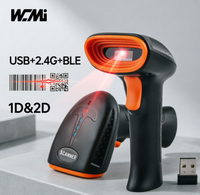Lecteur de codes-barres portable WCMI à lecture rapide, prise en charge des codes 1D, 2D et QR, transmission de données sans fil
