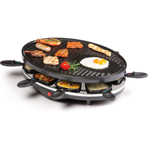 Machine à <span class=keywords><strong>raclette</strong></span> 8 mini plaques antiadhésives pour plats de <span class=keywords><strong>raclette</strong></span> au fromage, barbecue électrique sans fumée sain - Product Image 2