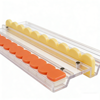 Support de Mahjong en Acrylique Transparent avec Poussoir Magnétique, Barre de Poussée en Caoutchouc en Forme de Vague, Support de Tuiles de Mahjong pour Accessoires de Jeu