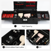Valise de Barbier Professionnelle en Alliage d'Aluminium, Boîte de Transport Portable pour Barbier (Sans Outils)
