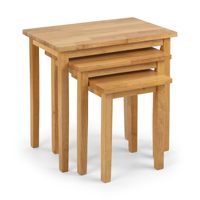 Ensemble de 3 tables basses gigognes modernes en bois durable pour petits espaces, design empilable 46x48x33cm