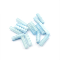Aigue-marine bleue naturelle, pierre précieuse en vrac, coupe cylindrique, fournitures pour la fabrication de bijoux, vente en gros