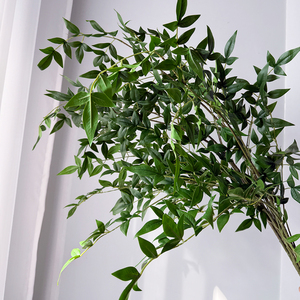 Hojas de <span class=keywords><strong>Nandina</strong></span> Verdes Artificiales para Arreglos Florales de Boda, Decoración del Hogar, Vegetación Artificial, Flores Artificiales al por Mayor - Product Image 3
