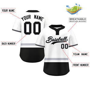 Jersey Baseball Pria Kerah V Kancing Ganda dengan Logo Bordir Hot Print, Bahan Bernapas dan Tersedia Ukuran Besar, Kaos Tim Polos - Product Image 1