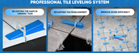 Système de nivellement de carreaux : Cales et entretoises pour carrelage de sol