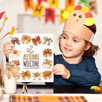 Autocollants adhésifs en forme de nœud pour l'automne et Thanksgiving, rouleau d'autocollants écologiques pour la décoration de carnets, de journaux et de boîtes cadeaux