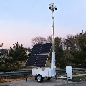 Remorque de télévision en circuit fermé alimentée par l'énergie solaire <span class=keywords><strong>avec</strong></span> caméra PTZ de sécurité, résistante au vent et à la pluie, pour une <span class=keywords><strong>surveillance</strong></span> sécurisée. - Product Image 6
