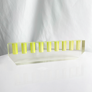 Acrylique clair et Blie huile menorah couleur personnalisée Lucite huile <span class=keywords><strong>bougeoir</strong></span> <span class=keywords><strong>bloc</strong></span> - Product Image 6