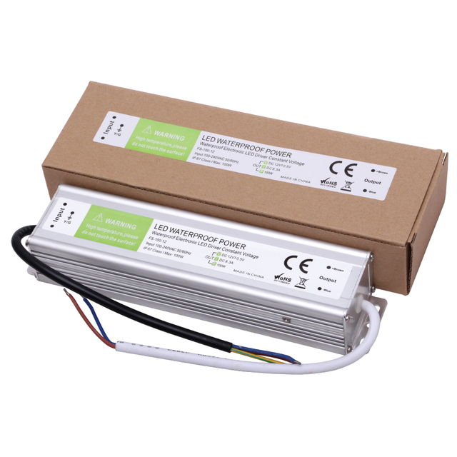 12V 24V 100W Outdoor IP67 Waterproof LED Driver 8.3A Switching Power Supply for LED Lighting with 3-Year Warranty
