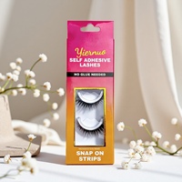 Faux cils synthétiques faits à la main, sans cruauté, auto-adhésifs, pré-collés, en bande complète, réutilisables, pour maquillage des yeux, vente en gros