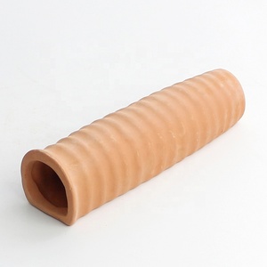 Schlussverkauf lang geformte Terrakotta-Dekorationen kleine Fische verstecken Krebserzucht Höhle Aquariumzubehör Herkunftsmaterial Wassereinsatz - Product Image 1