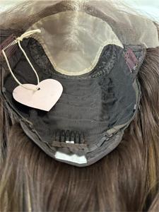 Offre Spéciale cheveux européens chaud châtaigne brun et doré Highlight couleur Luxe haut en dentelle avec doublure en soie HD perruque avant en dentelle pour les femmes - Product Image 5