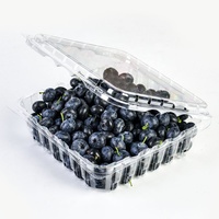 Boîte à fruits jetable en PET de 1,5 lb, emballage blister, conteneur en plastique pour fraises, raisins, myrtilles, à emporter, pour la conservation des aliments frais