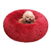 Fournitures pour animaux de compagnie en gros pour l'hiver, lit pour chien personnalisé de luxe, chaud, doux, en peluche, confortable pour dormir
