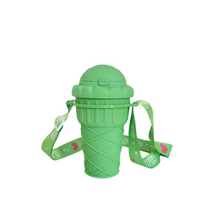 Vaso de Plástico para Helado con Diseño Creativo y Estético, con Boquilla de Succión y Pajita, Ecológico, Estilo de Dibujos Animados para Niños, con Correa Portátil - Product Image 4