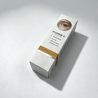 Boîte personnalisée de luxe en carton blanc 350 g/m² avec pelliculage mat et estampage à chaud argenté pour emballage de rouleaux de crème contour des yeux