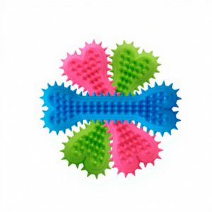 Jouet à mâcher écologique pour chien, os en plastique solide en forme de cœur, à picots, pour usage intérieur et extérieur - Product Image 1