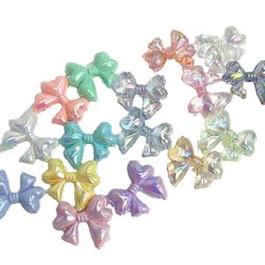 10 pièces AB couleur <span class=keywords><strong>acrylique</strong></span> brillant arc perles multicolore gros Kawaii plastique ruban nœud papillon perles fabrication de bijoux accessoires de bricolage - Product Image 5