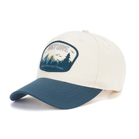 Gorra de Béisbol Estructurada de 5 Paneles con Parche Tejido de Paisaje NATURE, Bordado, Marca Privada, Fabricante, Venta al por Mayor, Proveedor de Gorras a Granel