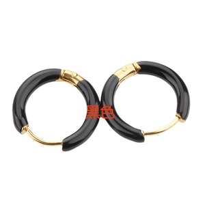 Pendientes de Aro de 12 mm, Redondos, Esmaltados, Coloridos, con Diseño Geométrico, para Uso Diario de Mujeres - Product Image 5