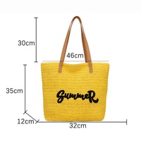 Sacs à main en paille d'été 2026, grands cabas pour les vacances à la plage, sacs à bandoulière, sac fourre-tout en paille brodé SUMMER