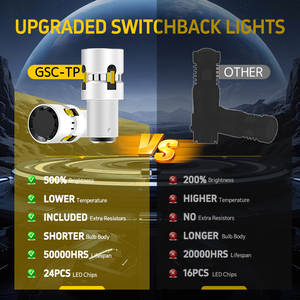 Luz LED Súper Brillante 1157 de Doble Color 7443 3157 con Función Switchback, 28W, Ventilador de Refrigeración, Luz de Freno, Luz Diurna DRL para Automóvil - Product Image 4