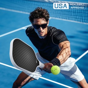 Raquette de pickleball portable en fibre de carbone légère à noyau alvéolé, conforme aux normes USAPA, sans bordure, avec poignée allongée, pour l'extérieur - Product Image 6