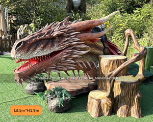 Dragons animatroniques réalistes à monter, tête de dragon réaliste à monter, effets de pulvérisation de fumée et de lumière nocturne personnalisés - Product Image 2