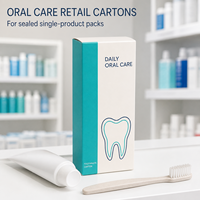 Cartons pliables personnalisés écologiques et recyclables avec fermeture à languette, finition mate/brillante, impression offset pour l'emballage de produits de soins bucco-dentaires en détail