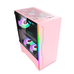 เคสคอมพิวเตอร์สีขาวดำแบบขายส่ง ดีไซน์โปร่งแสง รุ่น Ocean View สำหรับ PC M-atx  วัสดุกระจก สำหรับเล่นเกม มีสินค้าในสต็อก - Product Image 3