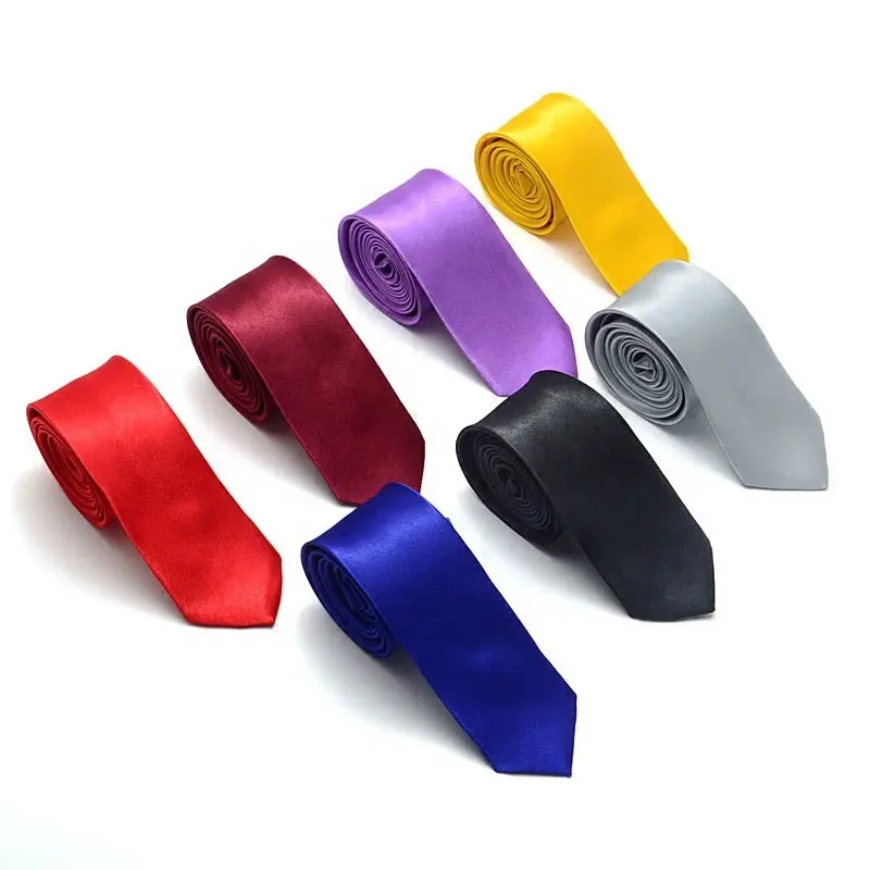 Toptan özel Logo ucuz saten kravat düz kravat Polyester toptan ucuz kravat baskı boyun bağları erkekler için