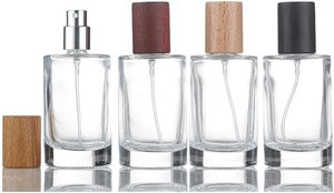 Bouteilles de parfum vides en verre de luxe de 50ml 100ml Bouteille de parfum rechargeable ronde transparente Bouteille de parfum vaporisateur de 50ml - Product Image 5