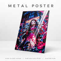 Décoration murale pour la maison, impression sur toile en aluminium brillant A4 ou 12x18, impression personnalisée d'art mural Marvel Anime Nezuko, affiche en métal