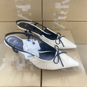 2025 esce nuova uscita <span class=keywords><strong>con</strong></span> slingback a Stiletto del famoso marchio Za Party <span class=keywords><strong>con</strong></span> <span class=keywords><strong>scarpe</strong></span> a punta francese pieghettate <span class=keywords><strong>con</strong></span> <span class=keywords><strong>tacco</strong></span> alto <span class=keywords><strong>con</strong></span> fiocco per l'estate - Product Image 5
