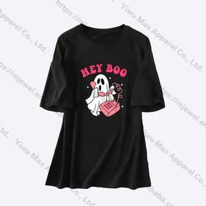 Ropa personalizada de Halloween, camisetas para <span class=keywords><strong>mujer</strong></span>, camisetas gráficas de peso pesado, camisetas Unisex de gran tamaño para <span class=keywords><strong>mujer</strong></span>, venta al por mayor para Halloween - Product Image 3